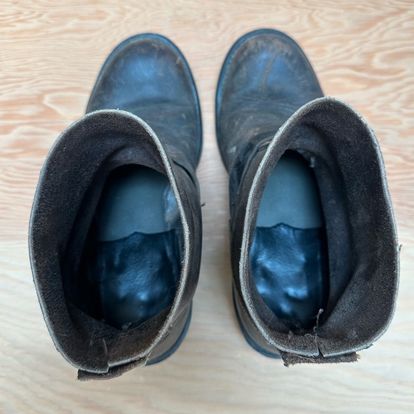 Frye Brown Leather 8R Engineer Ankle Boots w Buckle Custom Modded Short Shaft 7 - Picture 4 of 16